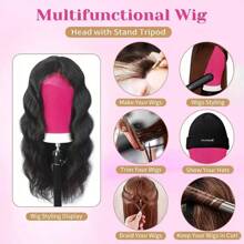 22INCH Wig Head Mannequin Head With Wig Stand ,Manikin Canvas Head For Wigs Making Display