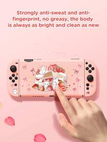 Bolsa de almacenamiento/Estuche protector 2 en 1 con diseño de conejo y fresa, compatible con Switch 2/Switch OLED/Switch NS, con soporte incorporado, almacena hasta 10 tarjetas de juego, portátil, anti-caída y anti-presión - Multicolor - Ver 21