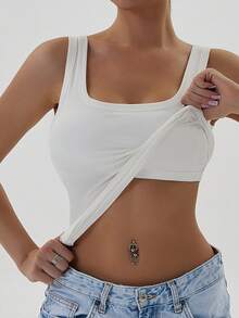 1PCS,EssElegance, Sports Bra Tank Top With Removable Padded - Seamless Wire-Free Design For All Seasons, Yoga, Running, And Fitness​ Fall Clothes For Women - 白色 - 查看 1