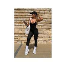 Womens Seamless Spaghetti Strap Leisure Yoga Workout Gym Leggings Padded Bra Jumpsuit Women's Yoga Ribbed One Piece Tank Tops Romper Sleeveless Exercise Jumpsuit Women Yoga One Piece Short Women Summer Shorts Women Sport Shorts Women Summer Dresses Summer Clothes Valentine's Day Outfit, Valentine's Day Clothes, Valentine's Day Wear, Valentine's Day Dress, Valentine's Day Top, Valentine's Day Bottom, Valentine's Day Set Valentine's Day Outfit Valentine's Day Dress Valentine's Day Couple Outfits Valentine's Day Matching Outfits Valentine's Day Dress For Women - 黑色 - 查看 7