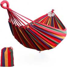 1PC Red Stripe (With Duck Billed Buckle Included) Heavy-Duty Wing Back Hammock With Ergonomic Design - Portable, And Comfortable For Backyard, Lawn, Camping, And Travel - Includes Travel Bag And Manual Handle Adjustment,Fabric Hammock With Anti-Roll , Portable Carrying Bag - Perfect For Outdoor, Indoor ﻿ - Multicolor - View 12