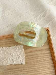 1个扁平圆形亚克力发爪夹，休闲发饰，适用于丸子头、马尾辫，可作发夹、发卡、发夹、发卡、发卡夹、学生用品、发饰 - 彩色 - 查看 15