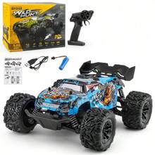 Coche de radiocontrol, Monster Truck de campo todo terreno a escala 1:20, 4WD a 20 KM/H, control remoto 2.4GHz, recargable, adecuado para adultos y principiantes, para niños y niñas