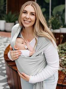 Baby Wrap Carrier Newborn To Toddler - Baby Wraps Carrier - Baby Sling - Hands Baby Carrier Wrap - Baby Carrier Sling -Baby Carrier Newborn To Toddler 7-35 Lbs - Light Grey - View 5