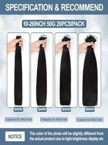 Tape In Hair Extensions Human Hair 20pcs/Pack Remy Straight Invisible Tape Adhesive Hair Extensions Suitable For All People Halloween Costumes - S1 - View 6