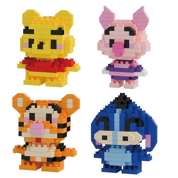 , Piglet, And Tigger Set, A Luxurious Children's Play Model, Suitable For Educational DIY For Boys And Girls, Cartoon Anime Games, Cute And Kawaii Building Block Toys, Desktop Decorations For Building Block Enthusiasts, Back-To-School School Supplies, Suitable For Christmas, Halloween, And Birthday Gifts, Anime Figures Toys For Boys And Girls