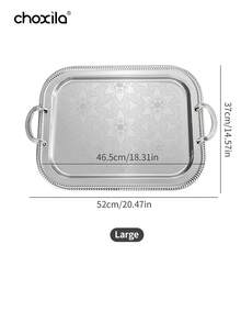 choxila 1 件/3 件银色花卉图案托盘带手柄，甜点杯储存托盘，装饰托盘，上菜托盘，餐盘，下午茶、家庭聚会、卧室、露营、酒店、办公室的家居生活必需品