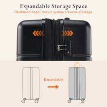 28" Luggage, Expandable Hard Side Luggage With Spinner Wheels, Large Capacity Luggage, Casual Student Travel Hard Shell ABS Durable Lightweight Travel Luggage With TSA Lock, Blue, Black - 黑色 - 查看 6