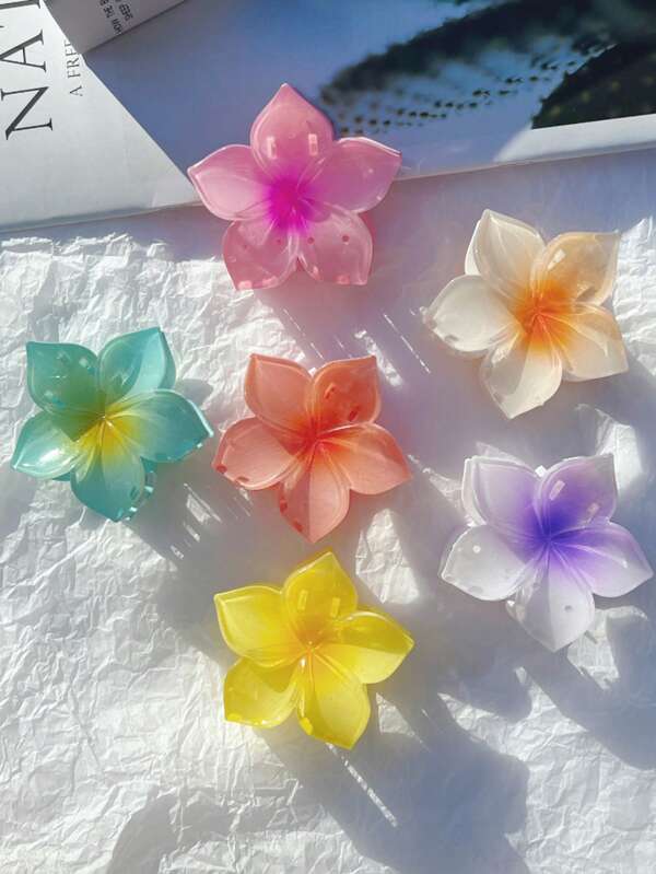 3/4 قطعة مشبك شعر بزهرة الزنبق الأومبير، إكسسوار شعر متعدد الاستخدامات للاستخدام اليومي والخارجي، مشابك شعر أنيقة، أدوات مدرسية، إكسسوارات خريفية وشتوية للإجازات والملابس النسائية