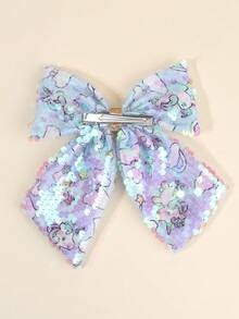 1pc Gradient Color Hair Bow Clip,Girls Cute Unicorn Sequins Bow Hair Clip Elegant Fashion Hair Accessory For Women Party Hair Accessory, Claw Clips, Hair Claws, Clips For Hair, Hair Slide, Hair Barrettes, School Stuff - Multicolor - View 4