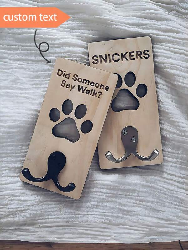 1 pezzo Gancio da parete personalizzato con impronta di zampa animale - Gancio da parete in legno personalizzato con gancio in lega per decorazione della casa (cucina, camera da letto, porta), multifunzionale, regolabile, durevole, ornamentale, riutilizzabile, raffinato, adorabile, di alta qualità, moderno, colorato, carino, confortevole, stile, personalizzato, unico, regalo ideale per lui, regalo ideale per lei, ragazzo, ragazza, papà, mamma, famiglia, amici, figlio, figlia, ufficio, sala da tè, scuola, casa, rinnovamento della casa