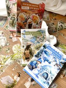 have a good day 20 件/包旅行主题模切贴纸，适用于剪贴簿、创意美学装饰、DIY 工艺材料、节日礼物、个性化剪贴簿、学校用品 - 綠色 - 查看 3