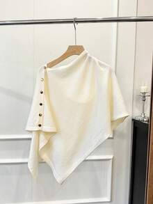 1 Áo khoác len cardigan nữ màu trơn có nút bên hông, trang trí bằng đinh tán, chống nắng, ấm áp, giản dị, thanh lịch, thích hợp mặc đi làm, du lịch, ngoài trời, trở lại trường, mùa xuân/thu/đông để mặc làm váy - Nhiều màu - Xem 9