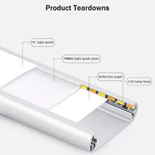 Smart LED Cabinet Lights (4Pack), Motion Sensor, 11.8inch Aluminum Shell, 54 LEDS, Adjust Light Color, Magnetic Install, USB Charging. Suitable For Closet, Cabinet, And Stair Lighting Room Decor. - White/warm - 查看 10