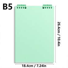 A5/B5/A4 Flip Up Loose-Leaf Notebook,60 Sheets,Detachable Horizontal Line Inner Page Notepad,Waterproof PP Cover,60 Pages,Office And School Supplies - Multicolor - View 5