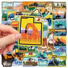 50Pcs USA American 50 States Travel Stickers Aesthetic Decals DIY Luggage Phone Motorcycle Car Bike Laptop Sticker - Một cỡ - Xem 3