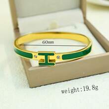 1 chiếc vòng tay hình chữ H mạ vàng 18K dành cho phụ nữ, vòng tay trang sức tinh tế, món quà tuyệt vời nhất cho ngày lễ - Chữ H - Xem 6