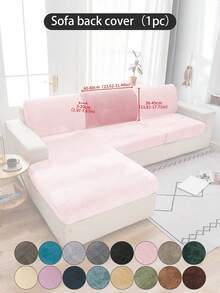 1 pieza Funda de cojín de sofá de peluche de zorro plateado gris oscuro, minimalista clásica, funda protectora decorativa a prueba de polvo de unicolor y elástica, adecuada para hotel, dormitorio, decoración de sala de estar, decoración de habitación, negro, gris claro, caqui, decoración de otoño, decoración de habitación, vuelta al colegio, útiles escolares