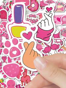 100 sztuk różowych naklejek w stylu - DIY Dekoracja, Prezenty na imprezy, Odpowiednie na festiwale dla kobiet, Do dekoracji imprez, Nagrody klasowe, Dekoracja książek, Prezenty urodzinowe