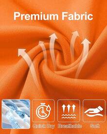 Men's Long Sleeve Shirts UPF 50+ UV Sun Protection Athletic Shirts For Hiking Running Workout Rash Guard-2025 - Orange - View 6