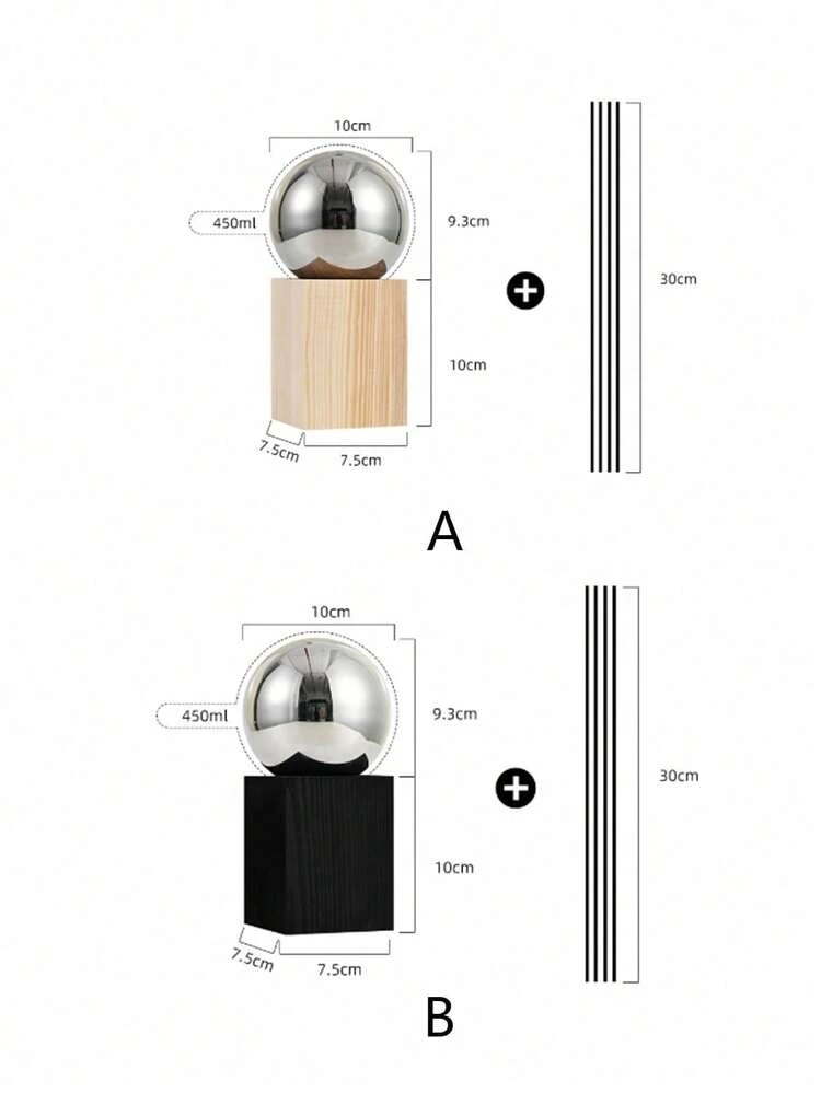1 set Diffusore sferico elegante in acciaio inossidabile - senza luce, senza profumo, perfetto per la decorazione di casa e hotel, interno, centrotavola estetico | Design minimalista | Superficie riflettente - Multicolore - Visualizzare 10