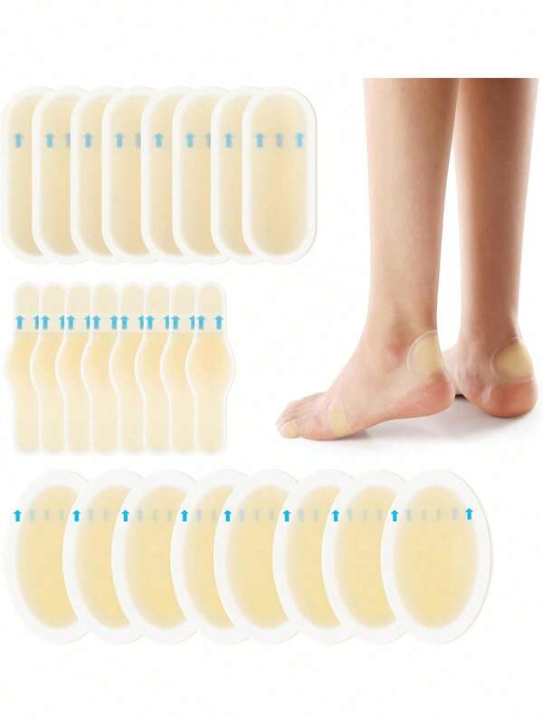 5/15 قطعة ضمادات هلامية لعلاج الحبوب والكدمات - مقاومة للماء عبارة عن ضمادات هيدروكولويد للكعب والأصابع والقدم - وسائد للحماية والتعافي