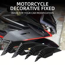 2pcs/Set Motorcycle Stickers Black Carbon Fiber Styling Decals, Helmet Decor, Motorcycle Decoration - Black - View 4