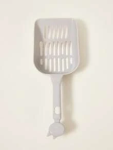 PETSIN 1pc Cartoon Graphic Cat Litter Shovel, Large Cat Litter Shovel - Light Grey - View 2