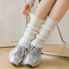 Calentadores de piernas blancos estilo Y2K para mujer, cómodos - Blanco - Ver 7