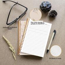 1pc A5 Spiral Notebook, Vintage Floral - Inspired Journal, Retro Cream Background With Dainty Flowers, Spiral Bound For Flexibility, Perfect Back To School Gift For Students, Charming Present For Friends School Supplies - A5 - View 6