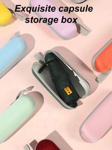 1pc 8-Rib Macaron Color Umbrella, Provides Reliable UV And Rain Protection, Portable Umbrella With Capsule Box Is An Excellent Gift For Lovers, Family And Friends, Made Of Super Flexible, Durable, Windproof, Rust-Proof, Lightweight Material, Suitable For Outdoor Hiking, Camping, Walking, Fishing And Other Activities, All-Season Essential