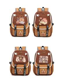 卡皮巴拉新款学生书包初中生大容量双肩包水豚卡通耐脏轻便双肩包