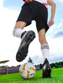 Up run 新款轻便男式足球鞋，适合男孩女孩户外运动鞋，钉鞋足球训练鞋，耐磨减震四季跑步鞋，弹力鞋，足球比赛鞋。 - 黑色 - 查看 4