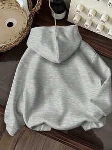Teen Girls Pullovers, Long Sleeve Hooded Sweatshirts For Teen Girl, Older Teen Girl And Teens. Simple And Stylish With No Pockets, Perfect For Casual Everyday Wear, With Rich Print Details, Perfect For Fall And Winter. - Grey - View 2