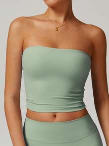 MASKERT 女士杯型露肩背心，透气运动瑜伽服，运动背心，舒适居家通勤背心