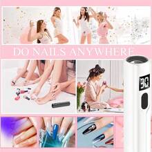 1 pieza Lámpara UV LED portátil y mini con forma de pluma para secar uñas de gel, luz de gel UV para uñas que seca rápidamente, lámpara LED de gel para uñas profesional para uso en casa y salón de belleza