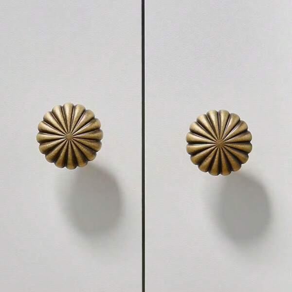 1/2/5PCS Zinc Alloy Antique Single Hole Kitchen Cabinet Storage Handle Vintage Dressers Drawer Closet Knobs Old Door Pulls Cupboard Furniture Hardware (Paired With Two Types Of Screws: 2.2cm, 2.5cm)