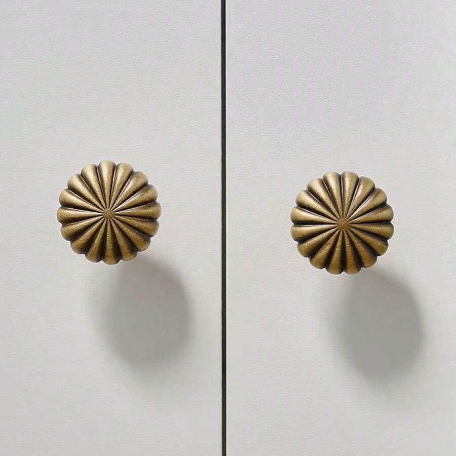1/2/5件锌合金仿古单孔厨柜储物把手复古梳妆台抽屉衣柜把手老式门拉手橱柜家具五金（配对两种螺丝：2.2厘米、2.5厘米）