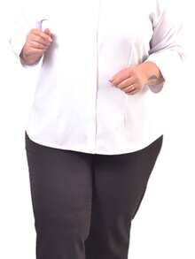 Women's 3/4 Sleeve T-Shirt Plus Size Gg Xgg G2 G3 - 白色 - 查看 3