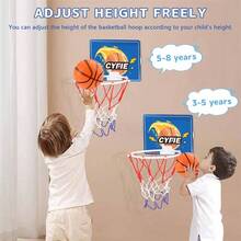 CYFIE Mini Basketball Hoop For Toddler Kids, Indoor Suction Cup Basketball Hoop With 3 Balls For Bath, Bedroom, Office Door, Fun Sports Toy For Boys Girls - Blue Basketball Hoop - View 4