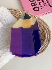 1 件返校文具形发夹 - 亚克力铅笔、尺子、爪夹、大号多色发夹、几何发夹、披肩半发髻发夹，适合返校、教师节、送给朋友、家人、老师、学校用品、大学的时尚发饰