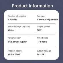 Portable USB Desktop Fan, Three-Speed Three-Hole Spray Fan, Humidifying And Cooling Spray Fan, With Seven-Color Lights, Highly Suitable For Home, Office And Summer Use, It Is A Multi-Functional Appliance