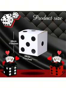 Hộp quà xúc xắc sòng bạc 6 chiếc, Hộp quà xúc xắc sòng bạc 11 inch, Thiết kế quân bài Poker, Bộ 6/3 món đồ dùng tiệc chủ đề sòng bạc, Trang trí tiệc đêm Las Vegas, Trang trí trò chơi trung tâm năm mới với xúc xắc 3D, Trang trí tiệc đêm Las Vegas với xúc xắc 3D, Trang trí trung tâm năm mới (Nền trắng chấm đen), Trang trí tiệc sòng bạc, Trang trí đêm trò chơi, Hộp quà chủ đề sòng bạc (Đen, Trắng, Đỏ) - Nhiều màu - Xem 5