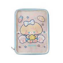 Borsa piatta trasparente e carina a forma di orso, borsa a mano piccola in PVC con tigre carina adatta per iPad/tablet da 11, 10,5 o 10,2 pollici, organizer per cancelleria scolastica