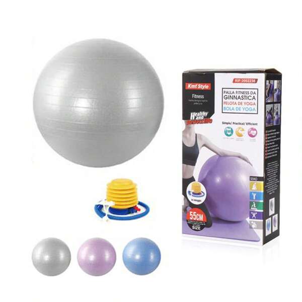 Pelota de Pilates Core Balance – Fitball Antideslizante para Ejercicio, Embarazo, Yoga, Fitness, Pilates, Rehabilitación, Entrenamiento en Casa y Gimnasio – Pelota de Gimnasia con Bomba Incluida