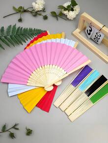 7 Inch Blank Paper Fan Colorful Paper Fan, Blank Folding Fan Painting Fan, Creative DIY Handmade Supplies Coloring, Handmade Materials, Fan For Anime, Fan For Stage, Fan For Wedding, Cooling Fan, Must Have In Summer, Many Colors For You To Choose From! - White - View 1