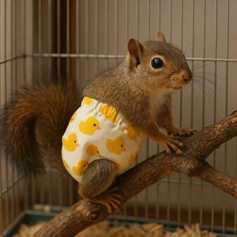 New Squirrel Pattern Reusable Baby Diaper Nappies, Absorbent Potty Training Pants For Small Pets, Outdoor Use