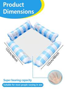 Hamaca inflable de 4Tube para piscina, hamacas de agua para salones, accesorios multiusos para la piscina (sala de estar, sillón, er) para piscinas, lagos, exteriores, playas - Multicolor - Ver 4