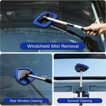 11pcs Auto Windshield Cleaning Kit With 6 Reusable Microfiber Pads, 2 Spray Bottles, Extendable Handles - Green, Popular Auto Cleaning Essential - 藍色 - 查看 2
