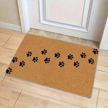 1pc Cute Paw Print Door Mat - Crystal Velvet Material Rectangular Floor Mat, Machine Washable, Suitable For Indoor Entrance Decor, All Season Universal Version - Multicolor - View 5